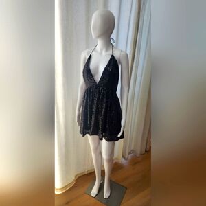 Tobi Black Sequins Mini Dress in Medium!